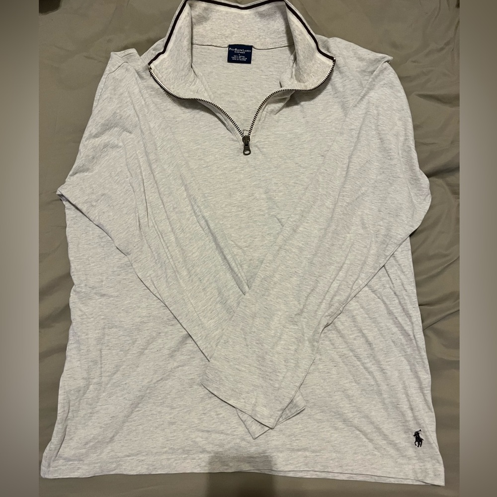 Ralph Lauren Polo Long Sleeve Quarter-Zip Sleepwear Top – Size L